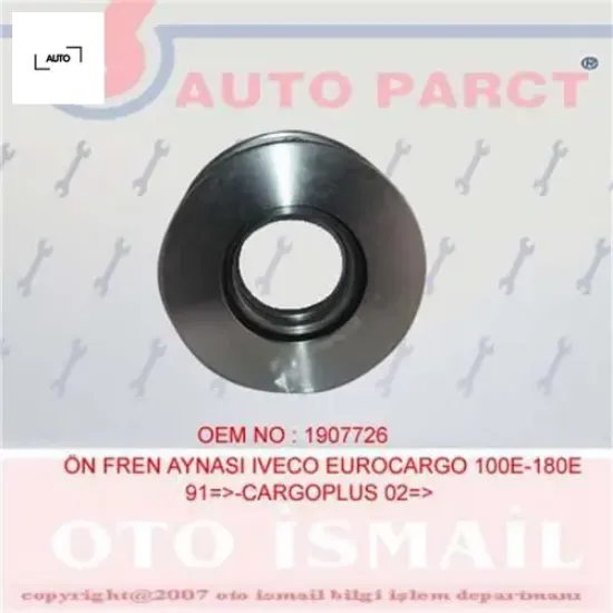 Ön fren aynası eurocargo 100e-180e 91 cargoplus 02 322x30x8dlxhavalı auto 1907726/ 1907526/ 1907527/ 1907530 resmi