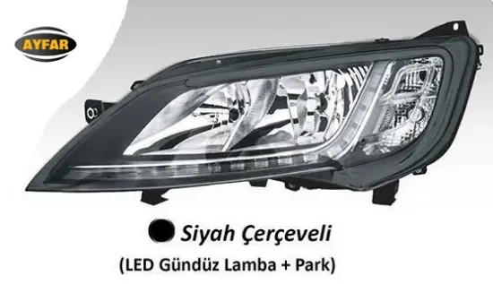 Far motorlu sol - siyah çerçeveli led ballast hariç ducato maxı -p.boxer - c.jumper 14 ayfar 46862295 resmi