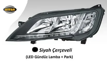 Far motorlu sol - siyah çerçeveli led ballast dahil ducato maxı -p.boxer - c.jumper 14 ayfar 46862295 resmi