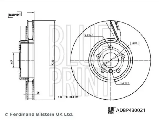 Fren dıskı on sag bmw g20 g21 g22 g23 g30 g31 g38 g32 g11 g12 g14 g15 g16 g01 g02 g05 g18 g06 g07 g2 blue prınt 34108858706 resmi