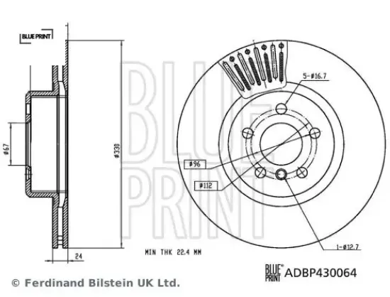 Fren dıskı on bmw g20 g80 g28 g21 g81 g30 f90 g31 g01 f97 g08 g02 f98 g29 blue prınt 34116860907 resmi