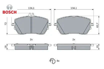Fren balatası on w177 w247 c118 bosch a0004207000 resmi
