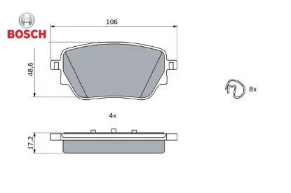 Fren balatası arka mercedes w177 v177 w247 c118 x118 h247 x247 bosch a0004207500 resmi