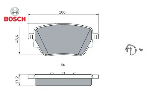 Fren balatası arka mercedes w177 v177 w247 c118 x118 h247 x247 bosch a0004207500 resmi