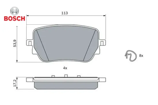 Fren balatası arka w177 v177 w247 c118 x118 h247 x247 bosch a0004201706/ a0004205803 resmi
