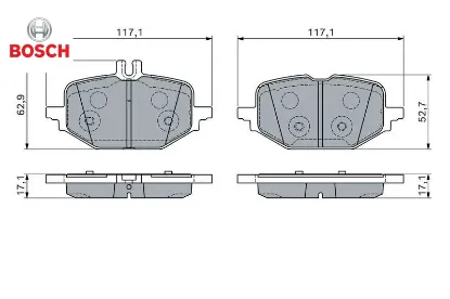 Fren balatası arka mercedes w206 s206 c236 a236 w214 s214 c236 a236 bosch a0004201304 resmi