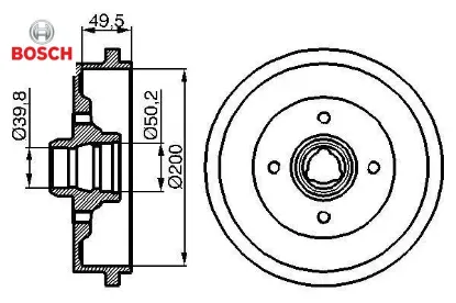 Arka fren kampanası polo classıc-golf ııı-polo bosch 1h0501615a/ 6u0501615b/ 323501615 resmi