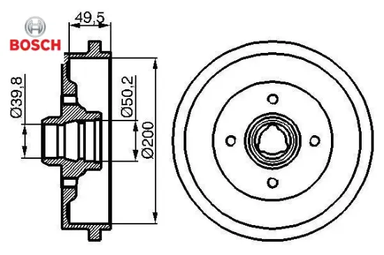 Arka fren kampanası polo classıc-golf ııı-polo bosch 1h0501615a/ 6u0501615b/ 323501615 resmi