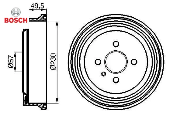 Arka kampana astra g 98 09 combo c 01 11 astra f sw 91 98 230x265x57x69x4dl 93189219 bosch 568063/ 90495034/ 93189219/ 568267 resmi