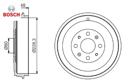 Arka kampana corsa d 07 corsa e 14 adam 13 punto-grande punto 05 274x228x61x48x4dl 14 inç 51901444-5 bosch 55704058/ 568000/ 55701380/ 568270 resmi
