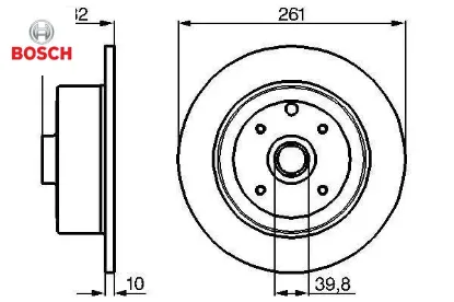 Arka fren aynası adet vectra a 88-11.95 -kadett e 87-91 261x10x4dl bosch 569204/ 90348319 resmi
