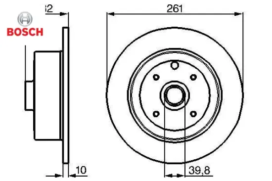 Arka fren aynası adet vectra a 88-11.95 -kadett e 87-91 261x10x4dl bosch 569204/ 90348319 resmi