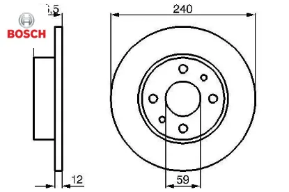 Ön fren aynası uno 70 240.5x12x4dl bosch 71738423/ 5961814 resmi