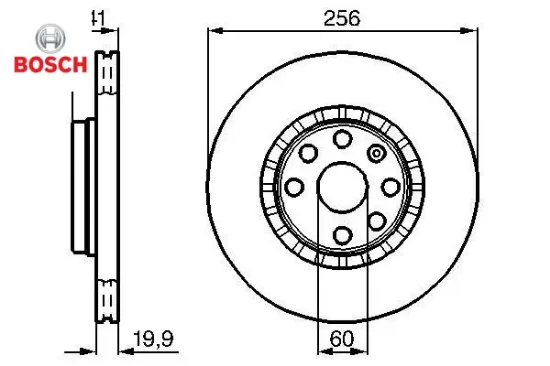 Ön fren aynası astra f-vectra a-corsa b-ascona c-aveo-kalos 03 13 256x20x4dlxhavalı 569010-93182285 bosch 90511128/ 569055/ 569046/ 90421727 resmi