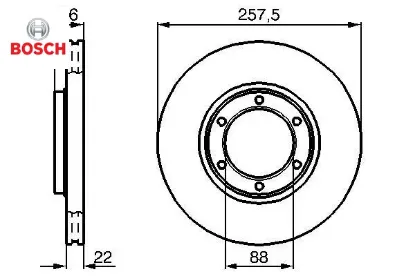 Ön fren aynası frontera a 2.4ı-2.3td 92-98 campo 91 trooper 84-91 amıgo-gemını 257.4x22x6dlxhavalı bosch 569801/ 8941723761 resmi