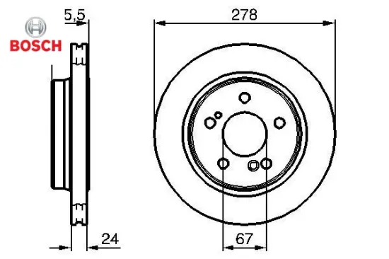 Fren dıskı arka w202 w203 cl203 s203 c208 c209 a208 a209 w210 r170 bosch a2104230812 resmi