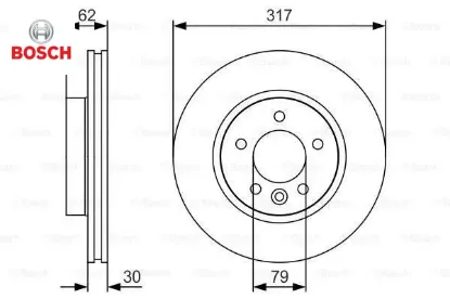 Fren dıskı on dıscovery 3 l319 04 09 dıscovery 4 l319 09 18 0986479s25 bosch sdb000604/ sdb000603 resmi