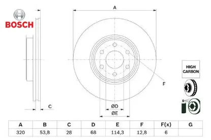 Fren dıskı on x-class w470 17 bosch a4704210200 resmi