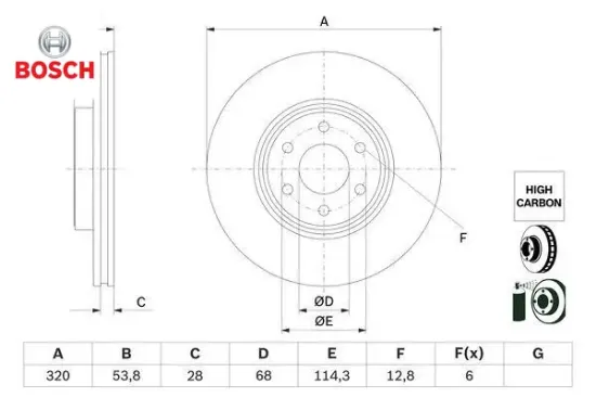 Fren dıskı on x-class w470 17 bosch a4704210200 resmi