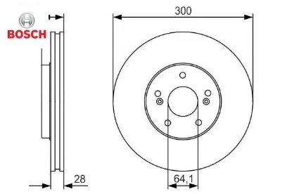 Ön fren diski hava kanallı accord accord 2.0l r20a3 cu1 08-15 - 300 çap x 5 bijon adet disk fiyatıdı bosch 45251s0x000/ 45251seaj01/ 45251sox000 resmi