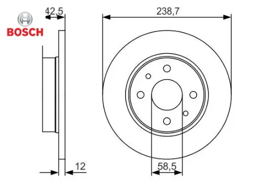 Fren diski ön lada samara 86 99 vega 95 05 238.7x52.8x12 bosch 21083501070 resmi