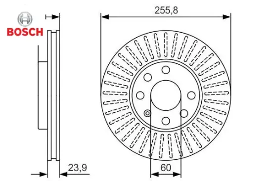 Ön fren aynası astra g 98 09 zafıra a 99 09 256x24x4dlxhavalı bosch 569059/ 9117677/ 90497879/ 95526647 resmi