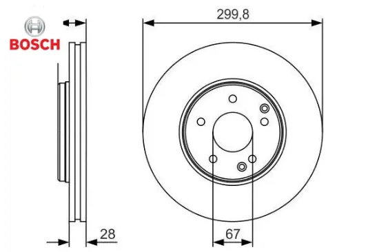 Fren dıskı on w203 cl203 c209 w210 r170 bosch a2034210512 resmi