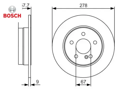 Fren dıskı arka c-class w204 s204 c204 bosch a2044230512 resmi