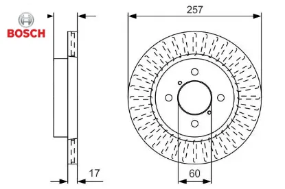 Ön fren diski hava kanallı chery kımo 1.3l sqr473f 08-14 - 257 çap x 4 bijon adet disk fiyatıdır bosch s213501075 resmi
