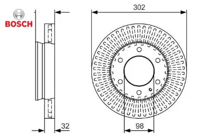 On fren dıskı ranger tke 2.2-3.2 11 bt 50 2.2tdcı 12 bosch ab311125aa/ ab311125ac/ 1763037 resmi