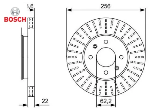 Ön fren diski hava kanallı accent blue 1.4l 1.6l benzinli 10-> 1.6l crdi dizel 10-> / kıa rıo 1.4l 1 bosch 517120u000/ 517121r000/ 517121w200 resmi