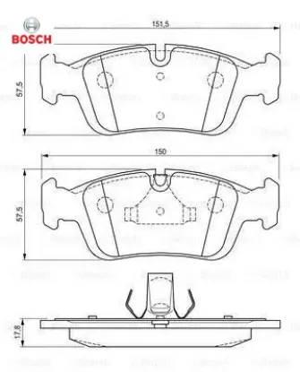 Fren balatası on bmw e46 e36 91>05 bosch 34116761244 resmi