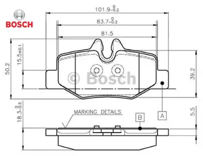 Fren balatası arka vıto w639 03 bosch a0064204420 resmi