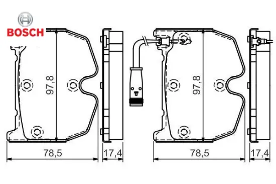 Fren balatası on c219 w211 w220 w221 r230 bosch a0034207120 resmi