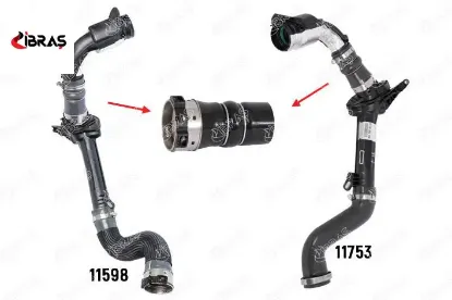 Turbo hortumu plastik boru hariç ok ile gösterilen küçük hortum fluence megane ııı 1.5 dcı 08-15  144602487R/ 8200687468 Ibras  resmi