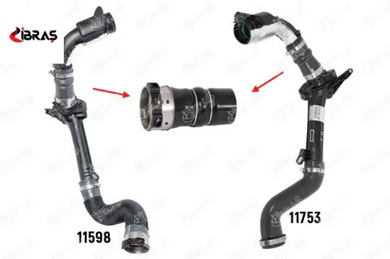 Turbo hortumu plastik boru hariç ok ile gösterilen küçük hortum fluence megane ııı 1.5 dcı 08-15  144602487R/ 8200687468 Ibras  resmi