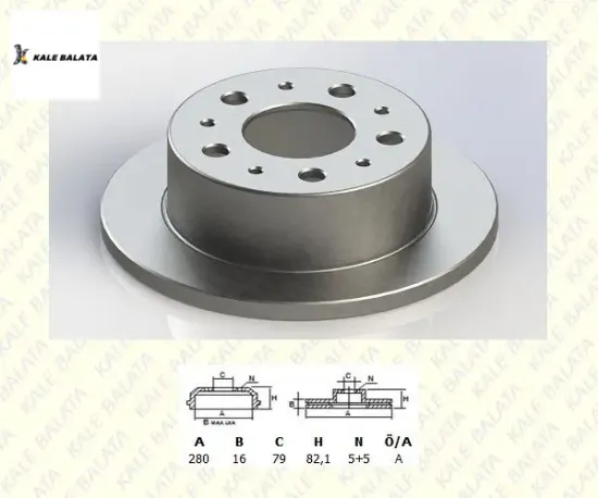Arka fren disk aynası 280mm boxer-ducato 1.8 00-13  4249.K9/ 4249.39/ 4249.40/ 424 Kale Balata TFD-00031 resmi