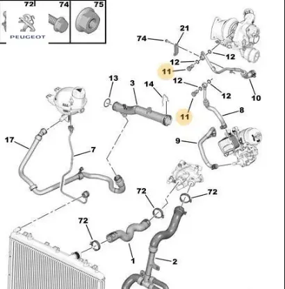 Su hortum vidası   Peugeot 1342.10 resmi