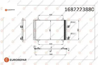 Klima radyatörü kondenser 307-307 sw c4-c5 2.0 hdı 01-  6453.FH/ 6453.FP/ 6455.AC Eurorepar  resmi