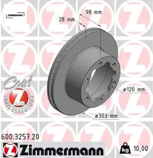 Fren diski crafter 2.0 tdı  2N0615601A/ 2N0615601C Zımmermann 600.3257.20 resmi
