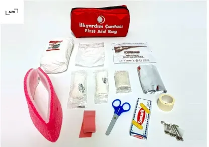 Bez ilkyardım seti eko ecza çantası - boyunluklu hırdavat auto gzd111113 resmi