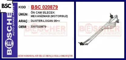 Ön cam silecek mekanizması motorsuz duster-logan 05 bsc 3397020879 resmi
