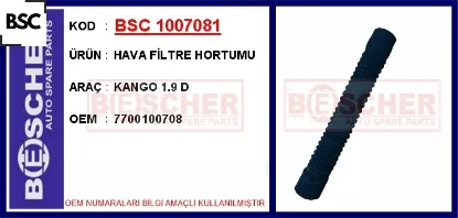 Hava filtre hortumu kango 1.9 d bsc 7700100708 resmi