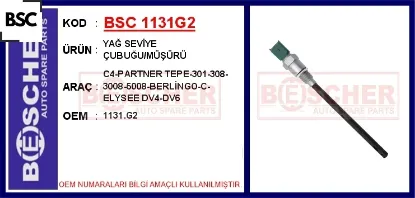 Motor yağ seviye sensörü müşürü p207-p208-p301-p307-p308-p2008-p3008-p5008-rzc-expert-partner- berlı bsc 1131.G2/ 93476501/ 96453990 resmi