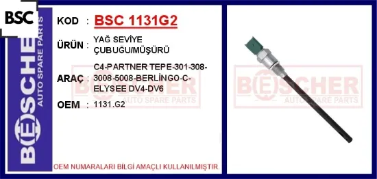 Motor yağ seviye sensörü müşürü p207-p208-p301-p307-p308-p2008-p3008-p5008-rzc-expert-partner- berlı bsc 1131.G2/ 93476501/ 96453990 resmi