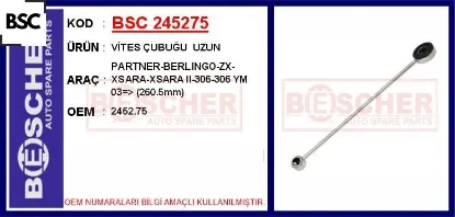 Vites çubuğu uzun partner-berlıngo-zx-xsara-xsara ıı-306-306 ym 03 260.5mm bsc 2452.75 resmi