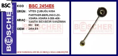 Vites çubuğu kısa partner-berlıngo-zx-xsara-xsara ıı-306-406-xantıa be3-be3r sanzıman 96 em. Bsc 2454.E6 resmi