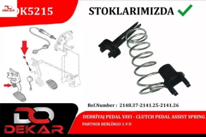 Debriyaj pedal yay tkm. Partner-berlıngo 1,9 d 2148.37/ 2148.25/ 2148.26 resmi