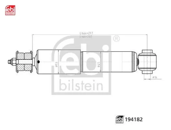 Ön amortisör sağ/sol transporter t4 caravella 91-03 febı bılsteın 701413031b/ 7d0413031c resmi