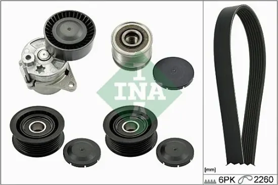 Kanallı kayıs setı mercedes w639 b906 kutuklu. Alternator kasnaklı ına a6462000570/ a6111550715/ 6pk2260 resmi
